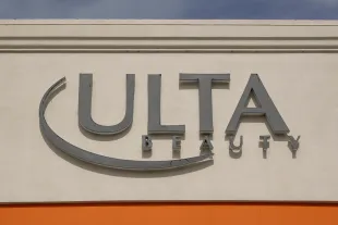 SAN DIEGO, CALIFORNIA - NOVEMBER 7: An UltaBeauty logo is displayed on a sign outside their store on November 8, 2025 in San Diego, CA.  (Photo by Kevin Carter/Getty Images)