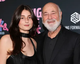 LOS ANGELES, CALIFORNIA - MAY 13: Romy Reiner (L) and Rob Reiner (R) attend the Los Angeles premiere of "Things Like This" at Landmark Theatres Sunset on May 13, 2025 in Los Angeles, California. (Photo by Paul Archuleta/Getty Images)