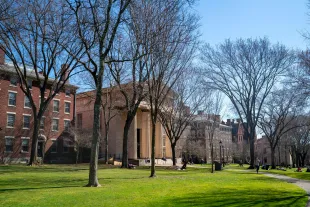 PROVIDENCE, RHODE ISLAND - MARCH 19: Students attending Brown University walk through the main campus March 19, 2025 in Providence, Rhode Island. (Photo by Robert Nickelsberg/Getty Images)