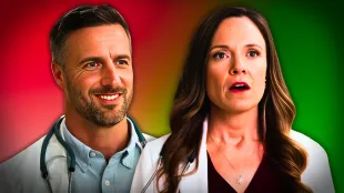 Brendan Penny and Rachel Boston in The More the Merrier (Custom cover edited by Primetimer, Original Image ©️Hallmark Channel)