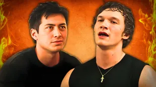 Hudson Williams and Connor Storrie in Heated Rivalry Season 1 (Custom cover edited by Primetimer, Original Image ©️Crave)