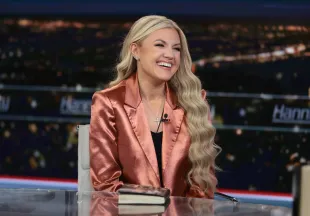 NEW YORK, NEW YORK - DECEMBER 08: Erika Kirk discusses the newly released book "Stop, In The Name of God: Why Honoring The Sabbath Will Transform Your Life" on "Hannity" at Fox News Channel Studios on December 08, 2025 in New York City. (Photo by Dimitrios Kambouris/Getty Images)