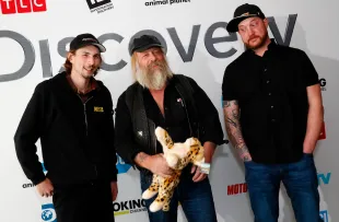 Gold Rush miners Parker Schnabel, Tony Beets, and Rick Ness attend Discovery Inc. 2019 NYC Upfront at Alice Tully Hall on April 10, 2019 in New York City. (Photo by Astrid Stawiarz/Getty Images  for Discovery Inc.)