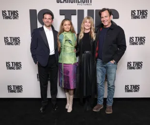 NEW YORK, NEW YORK - DECEMBER 10: (L-R) Bradley Cooper, Andra Day, Laura Dern and Will Arnett attend the screening of "Is This Thing On?" at DGA Theater on December 10, 2025 in New York City. (Photo by Michael Loccisano/Getty Images)