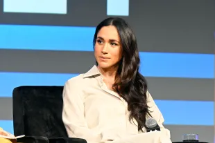 AUSTIN, TEXAS - MARCH 08: Meghan, Duchess of Sussex speaks onstage during the Breaking Barriers, Shaping Narratives: How Women Lead On and Off the Screen panel during the 2024 SXSW Conference and Festival at Austin Convention Center on March 08, 2024 in Austin, Texas. (Photo by Astrida Valigorsky/Getty Images)