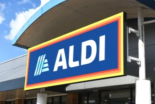 Aldi store sign External Store Sign London, England. (Photo by Peter Dazeley/Getty Images)