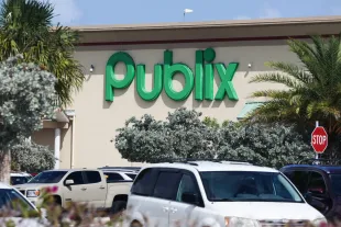 Publix logo is seen in Florida Keys, United States on May 7, 2024. (Photo by Jakub Porzycki/NurPhoto via Getty Images)