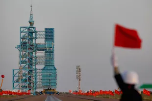 A Long March 2F rocket carrying the country's first space laboratory module Tiangong-1 prepares to lift off from the Jiuquan Satellite Launch Center (Photo for reference,  Image via Getty)