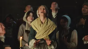 A scene from The Testament of Ann Lee (Image via Instagram/@thetestamentofannlee)