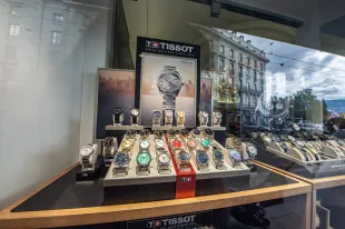 The view of watches displayed in the Tissot store window at the corner near the MontBlanc bridge on Rue du Rhône on August 2, 2025 in Geneva, Switzerland. Yesterday, US President Donald Trump issued a new batch of tariffs on foreign imports, which saw the rate on Swiss goods increase from 31% to 39%. The new rates would take effect on August 7th, unless the countries can reach a trade agreement. (Photo by Robert Hradil/Getty Images)