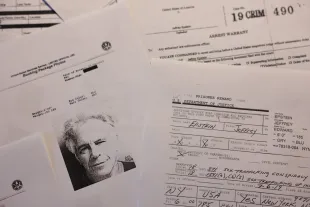 Printed documents available at Epstein Library on the U.S. Department of Justice website are seen in this illustration photo taken in Krakow, Poland on February 6, 2026. (Photo by Jakub Porzycki/NurPhoto via Getty Images)