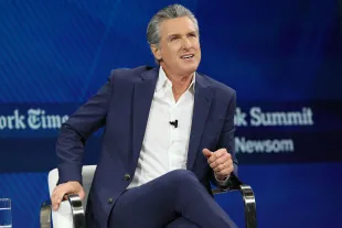 California Gov. Gavin Newsom speaks during the 2025 New York Times Dealbook Summit - Source: Getty Images