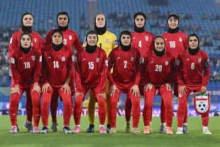 GOLD COAST, AUSTRALIA - MARCH 08: Islamic Republic of Iran pose for a team photo during the AFC Women's Asian Cup Australia 2026 match between Islamic Republic of Iran and Philippines at Gold Coast Stadium on March 08, 2026 in Gold Coast, Australia - Source : Getty