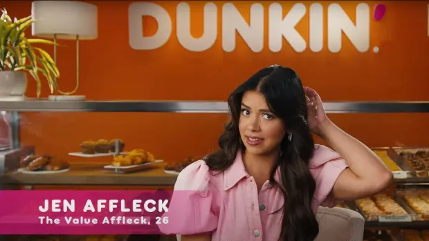Jen Affleck (image via YouTube/@ Dunkin')