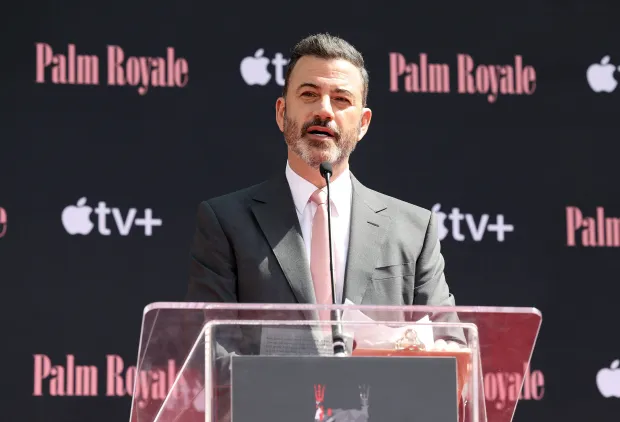 Jimmy Kimmel speaks on stage during Carol Burnett's Hand and Footprint in the Cement Ceremony at TCL Chinese Theatre on June 20, 2024 in Hollywood, California. (Photo by Monica Schipper/Getty Images)
