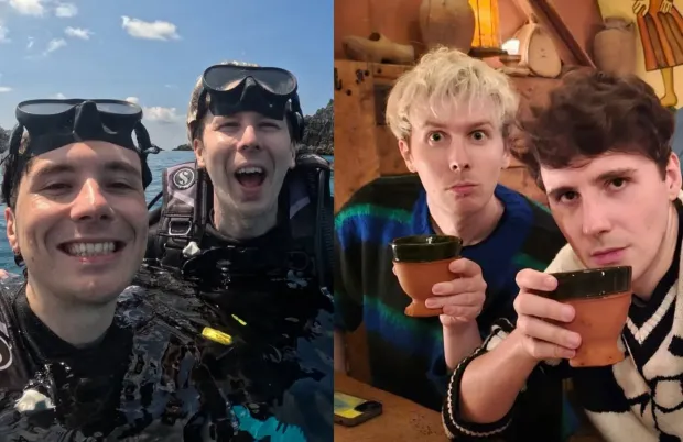 YouTubers Dan and Phil confirm they are in a relationship. (Image via Instagram/@danielhowell, @amazingphil)