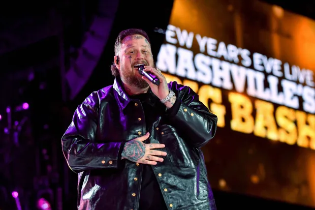 NASHVILLE, TENNESSEE - DECEMBER 31: Recording Artist Jelly Roll performs on stage during New Year's Eve Live Nashville's Big Bash at Bicentennial Capitol Mall State Park on December 31, 2024 in Nashville, Tennessee. (Photo by Jason Davis/Getty Images)