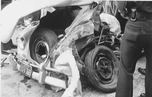 Valerie Caven was hit by another vehicle when she turned around (Image via Getty)