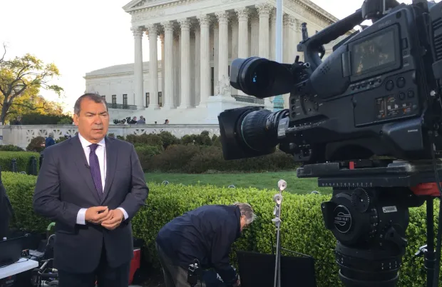 Jim Avila covering the Supreme Court for ABC news (Image via X/@JimAvilaABC)