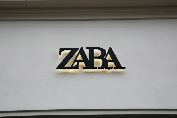 The Zara logo is being seen on the street in Krakow, Poland, on June 11, 2024. (Photo by Klaudia Radecka/NurPhoto via Getty Images)