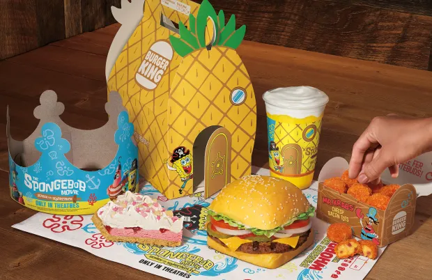 Burger King's SpongeBob-themed menu (Image via Instagram/@junkfoodonthego)