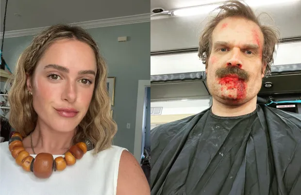 Natalie Tippett, allegedly the 'Madeline' in Lily Allen's song, addresses David Harbour affair rumors. (Image via Instagram/@natalie_tippett, @dkharbour)