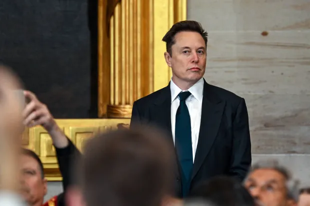 WASHINGTON, DC - JANUARY 20: Elon Musk arrives for the inauguration of U.S. President-elect Donald Trump in the U.S. Capitol Rotunda on January 20, 2025 in Washington, DC. Donald Trump takes office for his second term as the 47th President of the United States. (Photo by Kenny Holston-Pool/Getty Images)