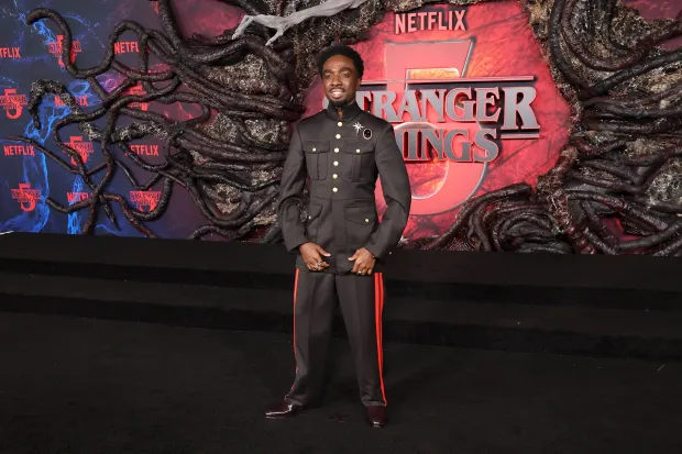 HOLLYWOOD, CALIFORNIA - NOVEMBER 06: Caleb McLaughlin attends the Los Angeles Premiere of Netflix's "Stranger Things" Season 5 at TCL Chinese 6 Theatres on November 06, 2025 in Hollywood, California. (Photo by Kevin Winter/Getty Images)