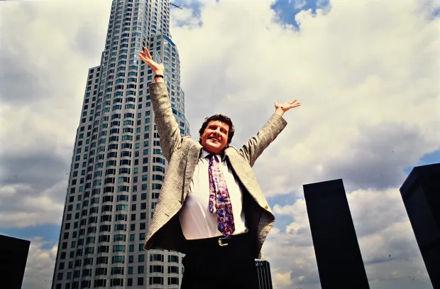 Michael Crawford whilst performing Phantom of the Opera in Los Angeles on the roof of  the Biltmore Hotel (Image via Getty)