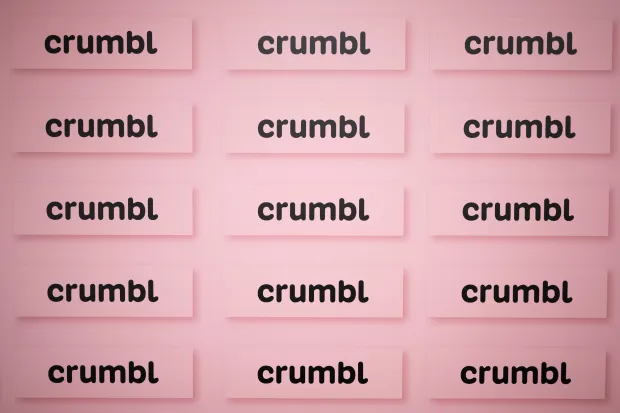 31 May 2025, Canada, Halifax: The logo of the North American cookie chain "Crumbl". Photo: Sebastian Kahnert/dpa (Photo by Sebastian Kahnert/picture alliance via Getty Images)